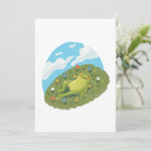 Whimsical Frog Chilling On The Hill Illustration Einladung (Stehend Vorderseite)
