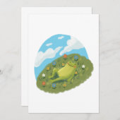 Whimsical Frog Chilling On The Hill Illustration Einladung (Vorne/Hinten)