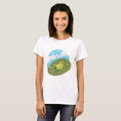 Whimsical Frog Chilling On The Hill Illustration T-Shirt (Vorne ganz)