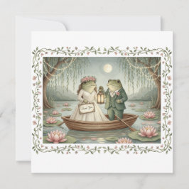 Whimsical Frog Couple Wedding Thank You Card Dankeskarte