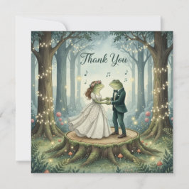 Whimsical Frog Couple Wedding Thank You Card Dankeskarte