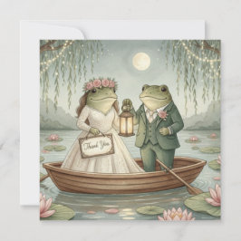 Whimsical Frog Couple Wedding Thank You Card Dankeskarte