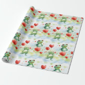 Whimsical Frog Herzblasen Geschenkpapier (Ungerollt)