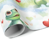 Whimsical Frog Herzblasen Geschenkpapier (Rolleneckpunkt)