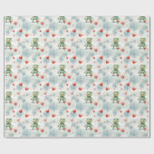 Whimsical Frog Herzblasen Geschenkpapier (Flach)