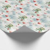 Whimsical Frog Herzblasen Geschenkpapier (Ecke)