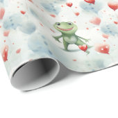 Whimsical Frog Herzblasen Geschenkpapier (Rolleneckpunkt)