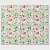 Whimsical Frog Menge Herzblasen Geschenkpapier (Flach)