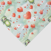 Whimsical Frog Menge Herzblasen Seidenpapier (Detail)