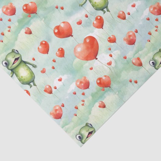 Whimsical Frog Menge Herzblasen Seidenpapier (Detail)