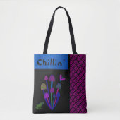 Whimsical Frog n' Mushrooms "Chillin" Tasche (Vorderseite)