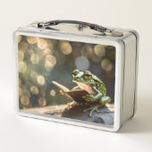 Whimsical Frog Reading Book Codescore Metall Brotdose (Rückseite)