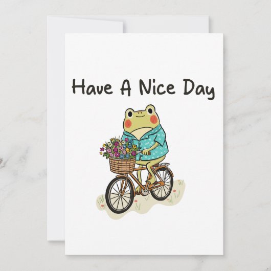 Whimsical Frog Riding A Bike Illustration Einladung (Vorderseite)