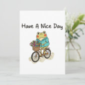 Whimsical Frog Riding A Bike Illustration Einladung (Stehend Vorderseite)