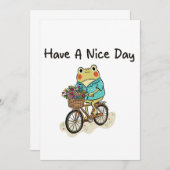 Whimsical Frog Riding A Bike Illustration Einladung (Vorne/Hinten)