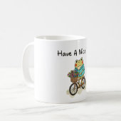Whimsical Frog Riding A Bike Illustration Kaffeetasse (Vorderseite Links)