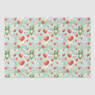 Whimsical Frog viele Herzballons Seidenpapier