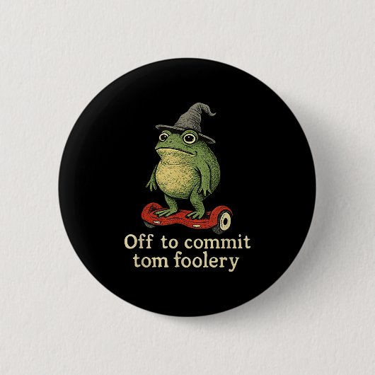 Whimsical Frog Wizard ab, um Tom zum Narren zu bri Button (Vorderseite)
