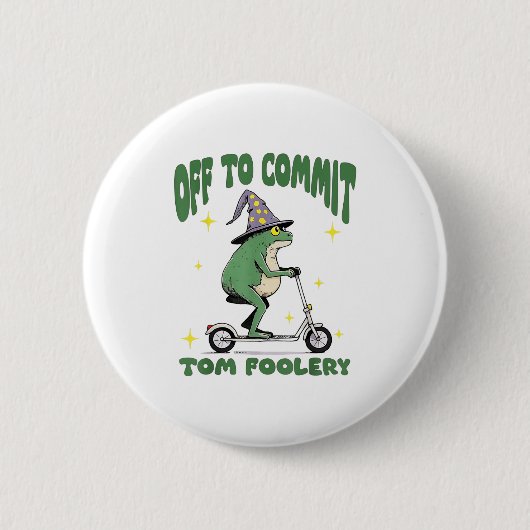 Whimsical Frog Wizard ab, um Tom zum Narren zu bri Button (Vorderseite)