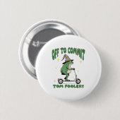 Whimsical Frog Wizard ab, um Tom zum Narren zu bri Button (Vorne & Hinten)