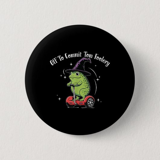 Whimsical Frog Wizard ab, um Tom zum Narren zu bri Button (Vorderseite)