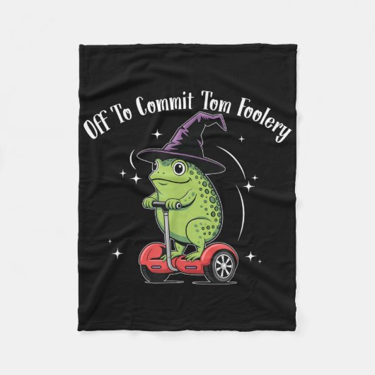 Whimsical Frog Wizard ab, um Tom zum Narren zu bri Fleecedecke (Vorderseite)