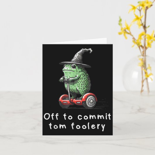 Whimsical Frog Wizard ab, um Tom zum Narren zu bri Karte (Gelbe Blume)