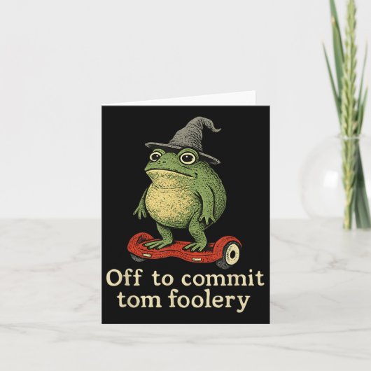 Whimsical Frog Wizard ab, um Tom zum Narren zu bri Karte (Vorderseite)