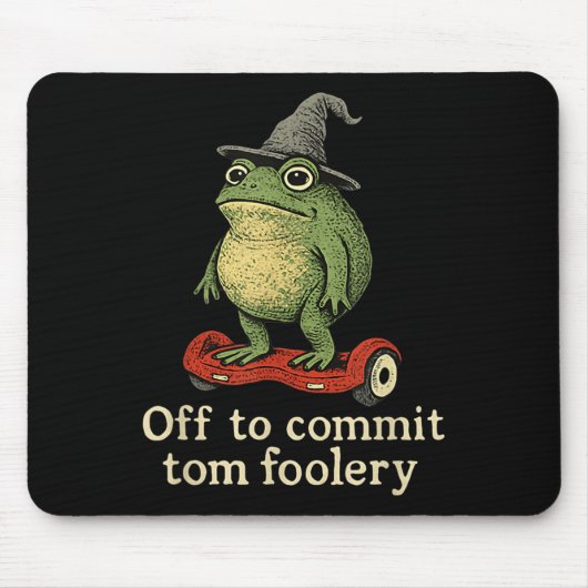 Whimsical Frog Wizard ab, um Tom zum Narren zu bri Mousepad (Vorne)