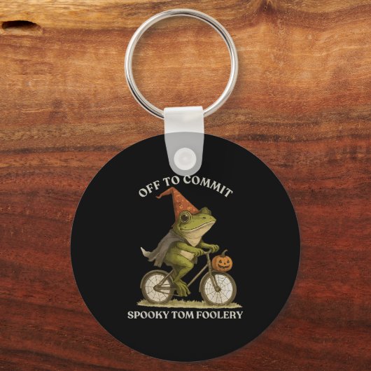 Whimsical Frog Wizard ab, um Tom zum Narren zu bri Schlüsselanhänger (Vorderseite)