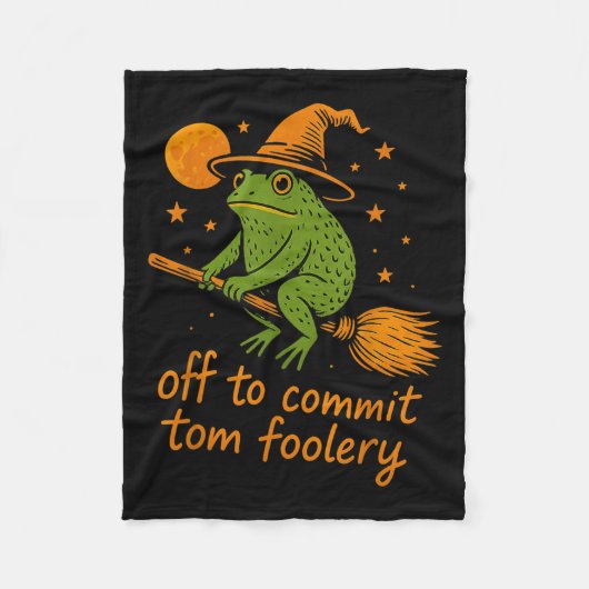 Whimsical Frog Wizard - Aus, um Tomfoolery F zu ve Fleecedecke (Vorderseite)
