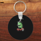 Whimsical Frog Wizard Off To Commit Tom Foolery Fr Schlüsselanhänger (Vorderseite)