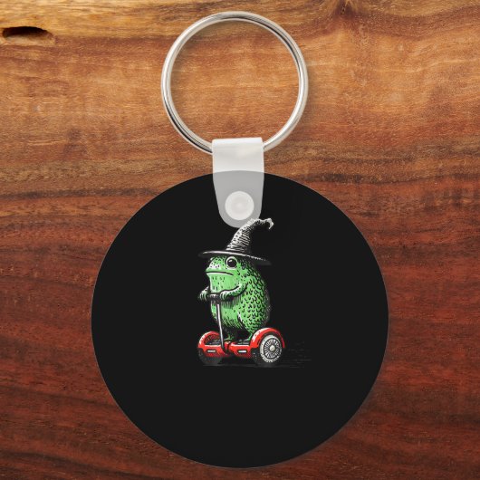 Whimsical Frog Wizard Off To Commit Tom Foolery Fr Schlüsselanhänger (Vorderseite)
