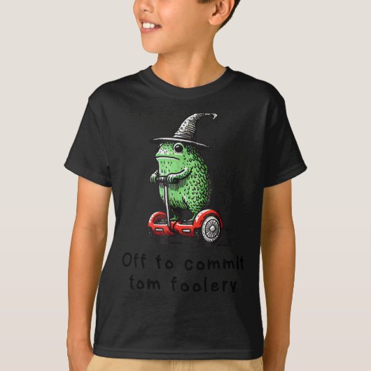 Whimsical Frog Wizard Off To Commit Tom Foolery Fr T-Shirt (Vorderseite)