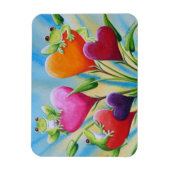 Whimsical Frogs and Hearcolor Art Magnet (Vertikal)
