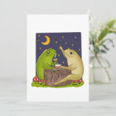 Whimsical Frogs Tea Party At Night Illustration Einladung (Stehend Vorderseite)