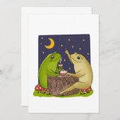 Whimsical Frogs Tea Party At Night Illustration Einladung (Vorne/Hinten)