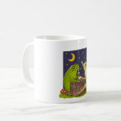 Whimsical Frogs Tea Party At Night Illustration Kaffeetasse (Vorderseite Links)