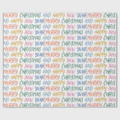 Whimsical frohe Weihnachten Glück Neujahr Regenbog Geschenkpapier (Flach)