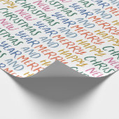 Whimsical frohe Weihnachten Glück Neujahr Regenbog Geschenkpapier (Ecke)