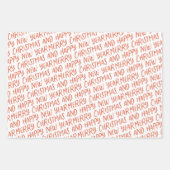 Whimsical frohe Weihnachten glücklich Neues Jahr Geschenkpapier Set (Vorderseite 2)