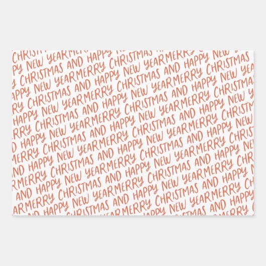 Whimsical frohe Weihnachten glücklich Neues Jahr Geschenkpapier Set (Vorderseite 2)