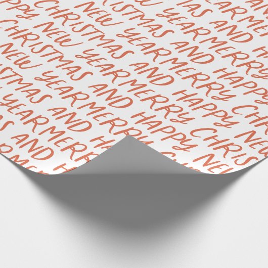 Whimsical frohe Weihnachten glücklich Neues Jahr R Geschenkpapier (Ecke)