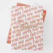 Whimsical frohe Weihnachten glücklich Neujahr Wrap Geschenkpapier Set (Beispiel)