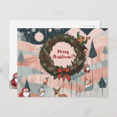 Whimsical frohe Weihnachten mit festem Kranz (Vorne/Hinten)