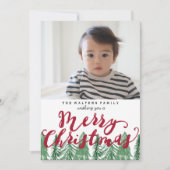 Whimsical Frohe Weihnachten Pine Trees Holiday Fot (Vorderseite)