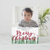 Whimsical Frohe Weihnachten Pine Trees Holiday Fot (Stehend Vorderseite)