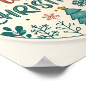 Whimsical Frohe Weihnachtsaufkleber mit Baum Poster (Ecke)