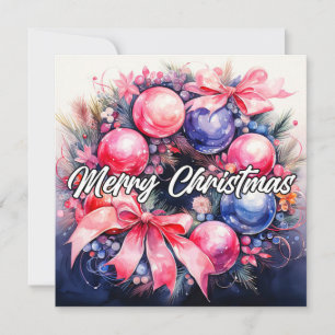 Whimsical frohe Weihnachtsfeiertag Wreath Feiertagskarte