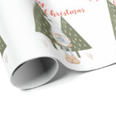 Whimsical Frohe Weihnachtsgnome Geschenkpapier (Rolleneckpunkt)